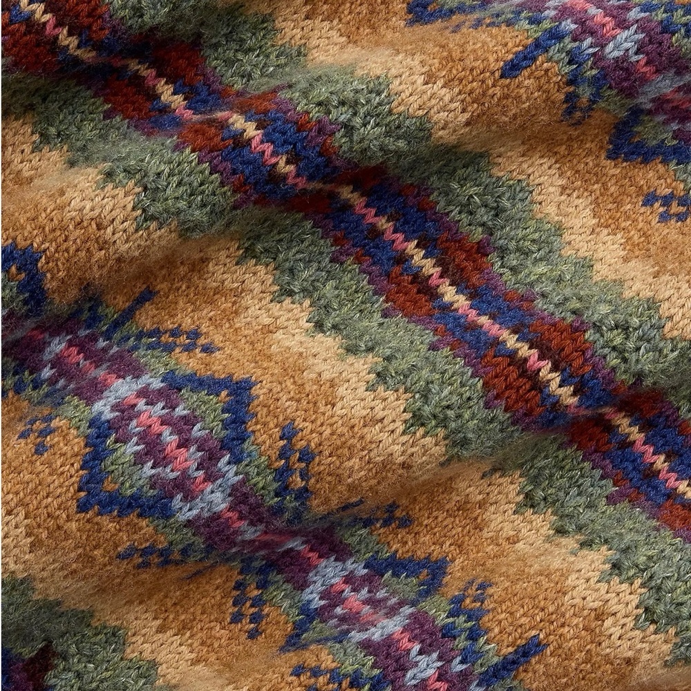 Fair Isle Cotton Blend Cardigan, Men, Size L - Picture 10 of 13